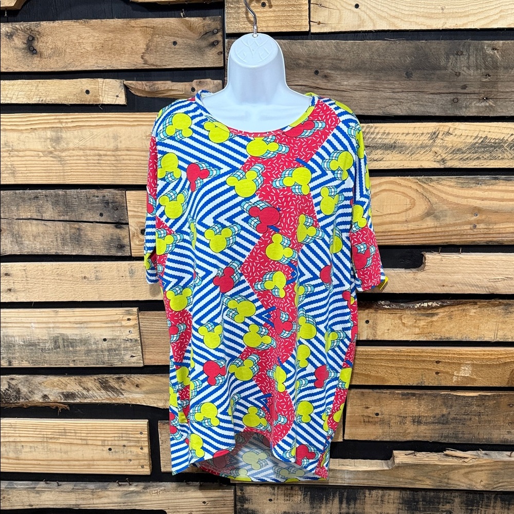 LuLaRoe Irma Top S Bright Multicolor Disney, Mickey Mouse Tunic